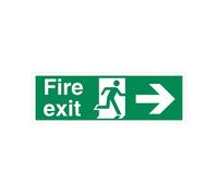 5 Star Fire Exit Running Man Arrow R Sign Vinyl 150x450mm SP121SAV4515