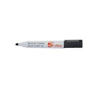 5 Star Flipchart Marker Bullet Tip Water-based 2mm Line Black (Pack of 12) 909884