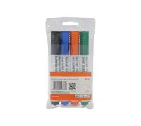 5 Star Flipchart Marker Bullet Tip Water-based 2mm Line Wallet Assorted (Pack of 4) 909922