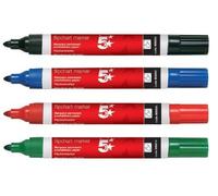 5 Star Flipchart Marker Pen Water-based Line Width 2.0mm Assorted [Pack 4]