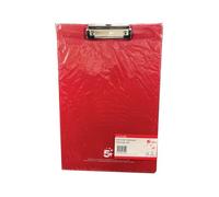 5 Star Fold-over Clipboard with Front Pocket Foolscap Red 913683