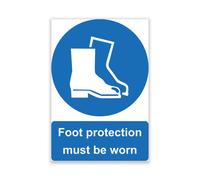 5 Star Foot Protection Must Be Worn Sign Rigid Plastic A4 VM003SRPA4