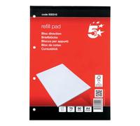 5 Star Office FSC Refill Pad Headbound 70gsm Ruled Margin Punched 4 Holes 160pp A4 Red [Pack of 10]