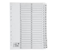 5 Star Office Index 150gsm Card with Clear Mylar Tabs 1-50 A4 White
