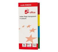 5 Star Index Page Marker Flag 25x45mm 40 Flags per Colour x4 Colours Transparent/Assorted 938233