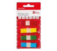5 Star Index Flags 4 Bright Colours 12x45mm 35 Flags per Colour Assorted 935452