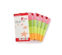 5 Star Index Flags Neon 20x50mm 50 Sheets per Colour Assorted Pack 5 938237