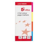 5 Star Index Page Marker Flag 25x45mm 40 Flags per Colour x4 Colours Neon Assorted 938229