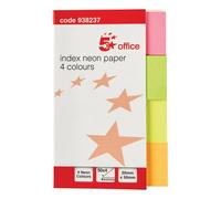 5 Star Index Paper Page Marker Flag 20x50mm 50 Flags per Colour Neon Assorted 938237