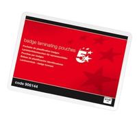 5 Star Laminating Pouches 250 Micron for Badge size [67x98mm] Glossy [Pack of 100] (200)