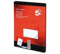 5 Star Office Multipurpose Labels Laser Copier and Inkjet 199.6x289.1mm White (Pack of 100)