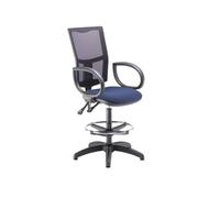 5 Star Lumo Mesh Chair Fixed Arms/Draughtsman Kit Royal Blue SF1807126