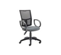 5 Star Lumo Mesh Chair with Fixed Arms Charcoal SF6470633