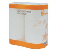 5 Star Luxury Toilet Rolls 1-Ply 120x96 White (Pack of 10)