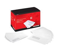 5 Star Mail Machine Envelopes Window Gummed 90gsm C5 White [Pack of 500]