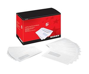 5 Star Mail Machine Envelopes Window Gummed 90gsm C5 White [Pack of 500]