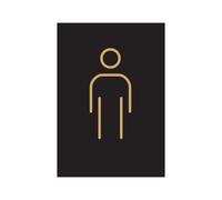 5 Star Male Toilet Sign Black/Gold Aluminium 150x105 VOF173BFB1015