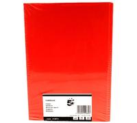 5 Star Manuscript Book Casebound 70gsm Ruled 192 Pages A4 [Pack of 5], Red