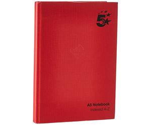 5 Star Manuscript Book Casebound 70gsm Ruled and Indexed 192 Pages A5 [Pack of 5]