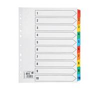 5 Star Maxi Index Extra-wide 230 micron Card with Coloured Mylar Tabs 1-10 A4 White