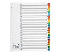5 Star Maxi Index Extra-wide 230 micron Card with Coloured Mylar Tabs 1-20 A4 White