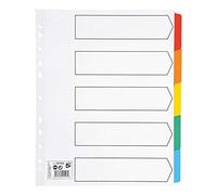 Maxi Index Extra-wide 230 micron Card with Coloured Mylar Tabs 5-Part A4 White
