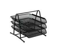 5 Star Mesh Letter Tray 3 Tier Scratch Resistant Stackable Front Load Portrait Foolscap Black 288102