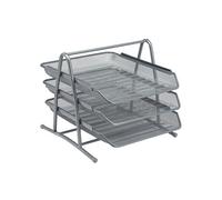 5 Star Mesh Letter Tray 3 Tier Stackable Front Load Portrait Foolscap Silver 288110