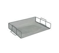 5 Star Mesh Letter Tray Scratch Resistant Stackable Side Load Landscape Foolscap Silver 287926