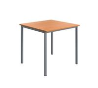 5 Star Modara Multipurpose Table 800x800x730mm Beech/Silver KF800246