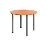 5 Star Modara Round Pole Leg Meeting Table 1000x730mm Beech KF800233