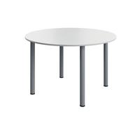 5 Star Modara Round Pole Leg Meeting Table 1200x730mm White KF800280