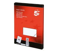 5 Star Multipurpose Labels Laser Copier Inkjet 38.1x21.2mm White (Pack of 6500) 900060