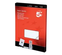 5 Star Multipurpose Labels Laser Copier Inkjet 63.5x46.6mm White (Pack of 1800) 423849