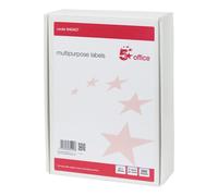 5 Star Multipurpose Labels Laser Copier Inkjet 64x38mm White (Pack of 10500) 940457