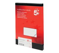 5 Star Multipurpose Labels 940437 - 99 x 93 mm for Laser, Copier & Inkjet - White (Pack of 100)
