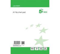 5 Star Eco Recycled Flipchart Pad Perforated 40 Sheets A1 Green/White (Pack of 5)
