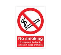 5 Star No Smoking It Is Against Law To Smoke In These Premises Sign