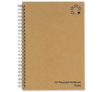 5 Star Eco Notebook Wirebound 80gsm Ruled Recycled 160pp A5 Buff Pack of 5