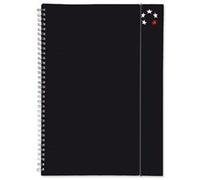 5 Star Notebook Wirebound Polypropylene Elasticated 80gsm A4 Black [Pack of 6]