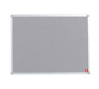 5 Star Office Felt Noticeboard with Fixings and Aluminium Trim 900x600mm Grey