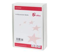 5 Star office 940457 64 x 38 mm Laser Copier and Inkjet Multipurpose Label - White (Pack of 500)