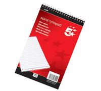 5 Star office 942601 A5 Head Bound Ruled 200 Sheets Spiral Notepad - White