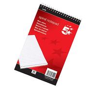 5 Star office 942601 A5 Head Bound Ruled 200 Sheets Spiral Notepad - White