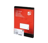 5 Star Office A4 Multipurpose Labels, 105 x 148.5mm, White, 400 Labels, 100 Sheets, 4 Labels per Sheet