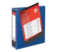 5 Star Presentation Ring Binder PVC 4 D-Ring 50mm Size A4 Blue [Pack 10]
