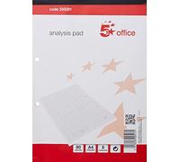 5 Star Office Analysis Pad Ruled 70gsm 8 Cash Column 80 Leaf A4
