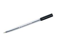 5 Star Office Ball Pen Clear Barrel Medium 1.0mm Tip 0.7mm Line Black [Pack 50]