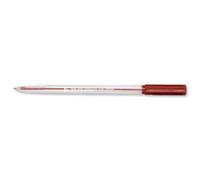 5 Star Office Ball Pen Clear Barrel Medium 1.0mm Tip 0.7mm Line Red (Pack of 50)