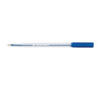 5 Star Office Ball Pen Clear Barrel Medium 1mm Tip 0.7mm Line Blue (Pack of 20)